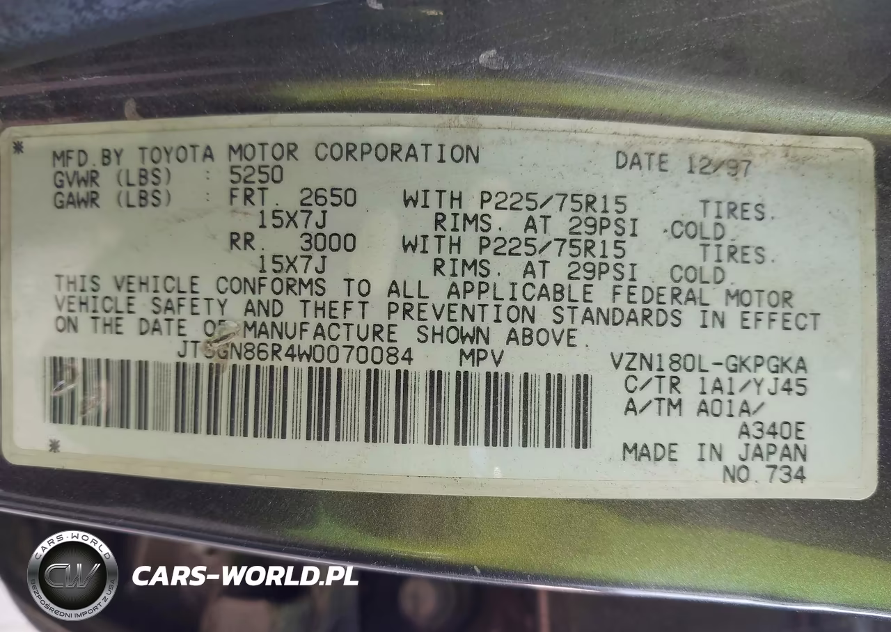 1998 Toyota 4Runner Sr5 V6 VIN:JT3GN86R4W0070084 - 9