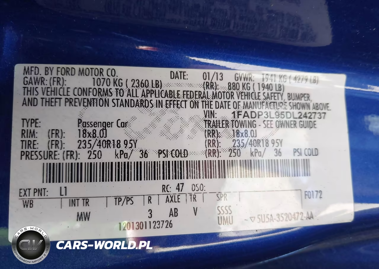 2013 Ford Focus St VIN:1FADP3L95DL242737 - 9