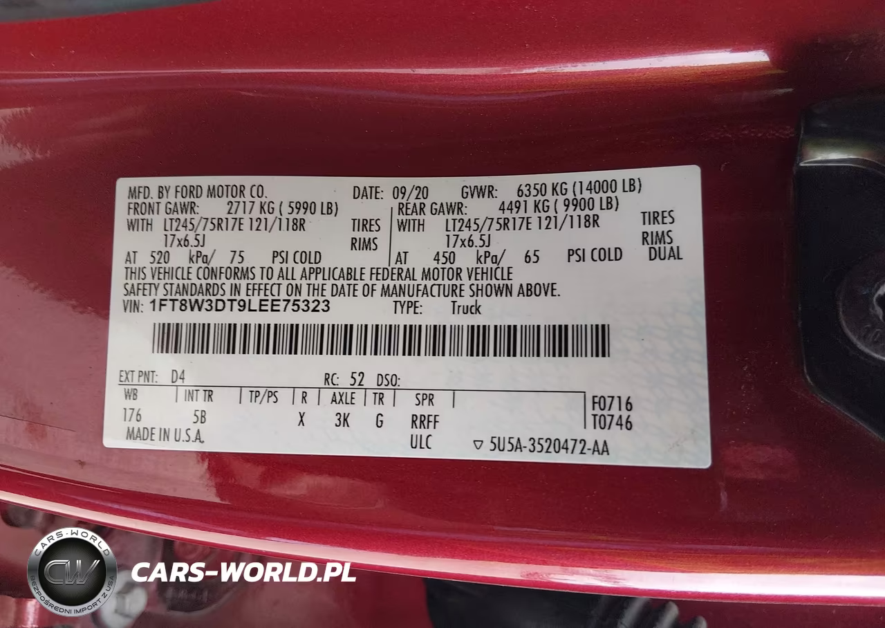 2020 Ford F-350 Lariat VIN:1FT8W3DT9LEE75323 - 9