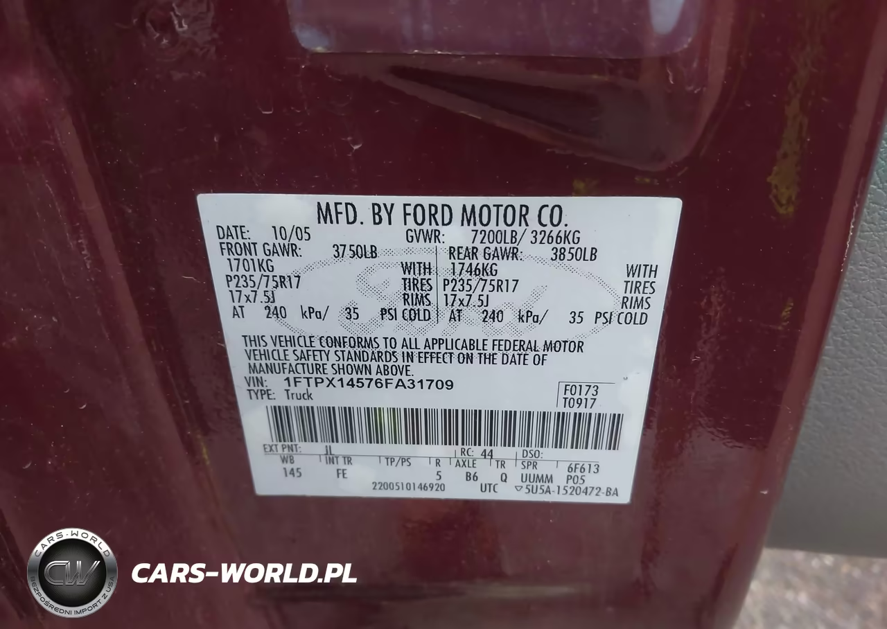 2006 Ford F-150 Fx4-Lariat-Xl-Xlt VIN:1FTPX14576FA31709 - 9