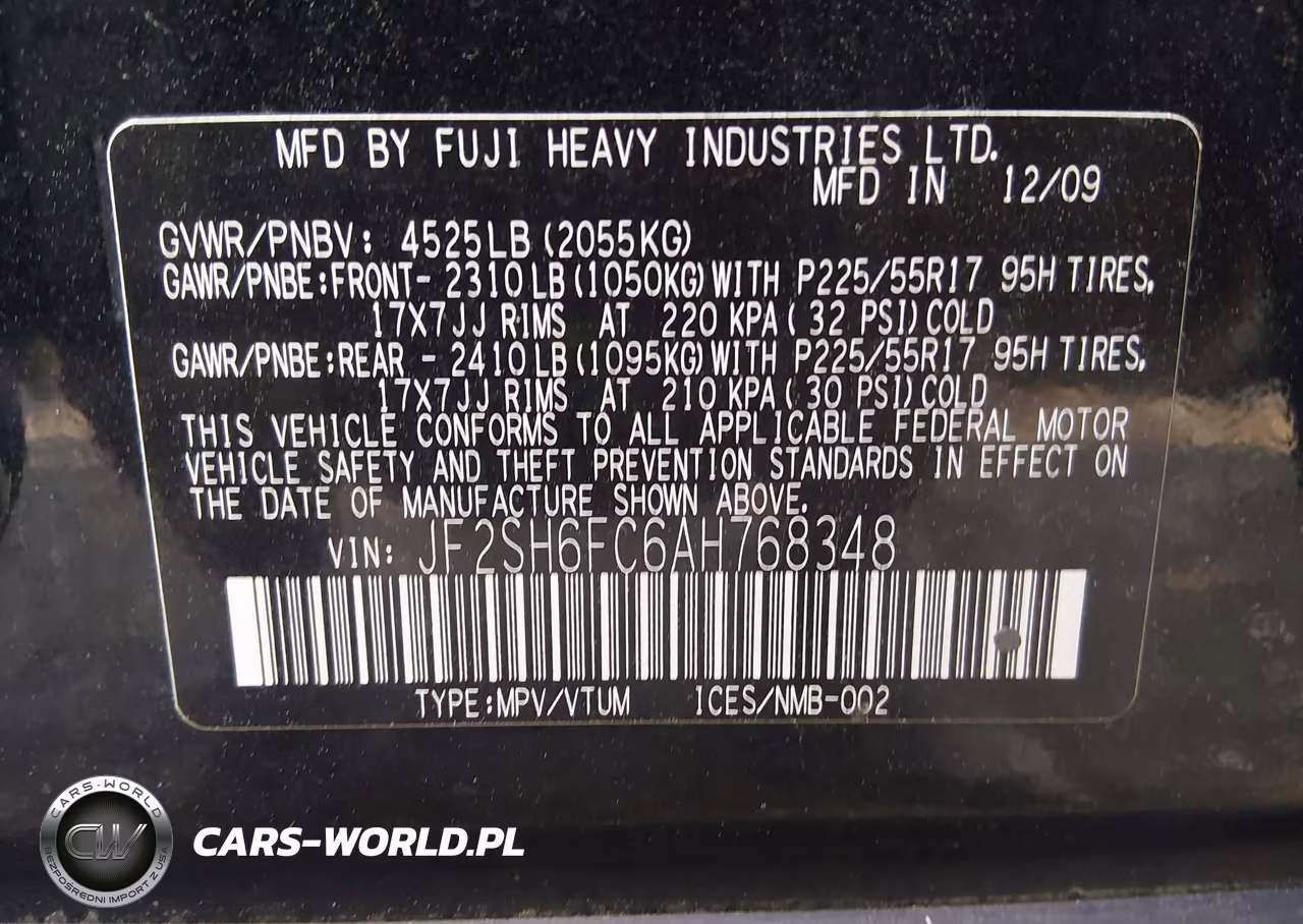 2010 Subaru Forester 2.5Xt Limited VIN:JF2SH6FC6AH768348 - 9