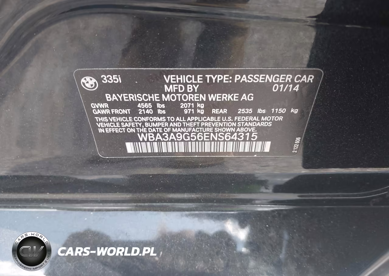 2014 BMW 335I VIN:WBA3A9G56ENS64315 - 9