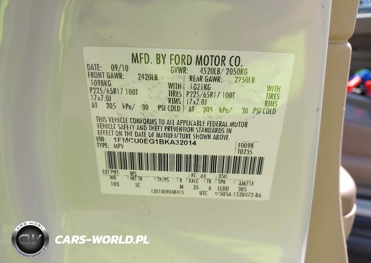 2011 Ford Escape Limited VIN:1FMCU0EG1BKA32014 - 9