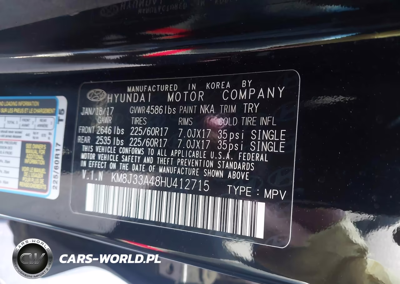 2017 Hyundai Tucson Se VIN:KM8J33A48HU412715 - 9