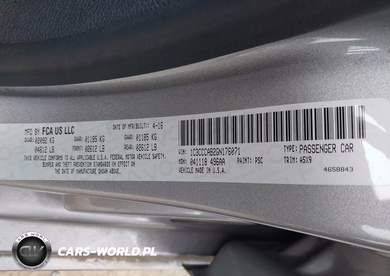 2016 Chrysler 200 Limited VIN:1C3CCCAB2GN176071 - 9