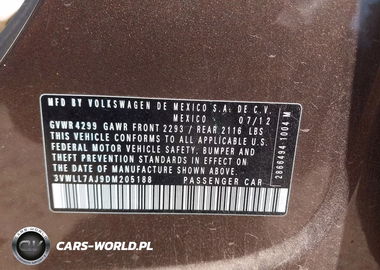 2013 Volkswagen Jetta 2.0L Tdi VIN:3VWLL7AJ9DM205188 - 9