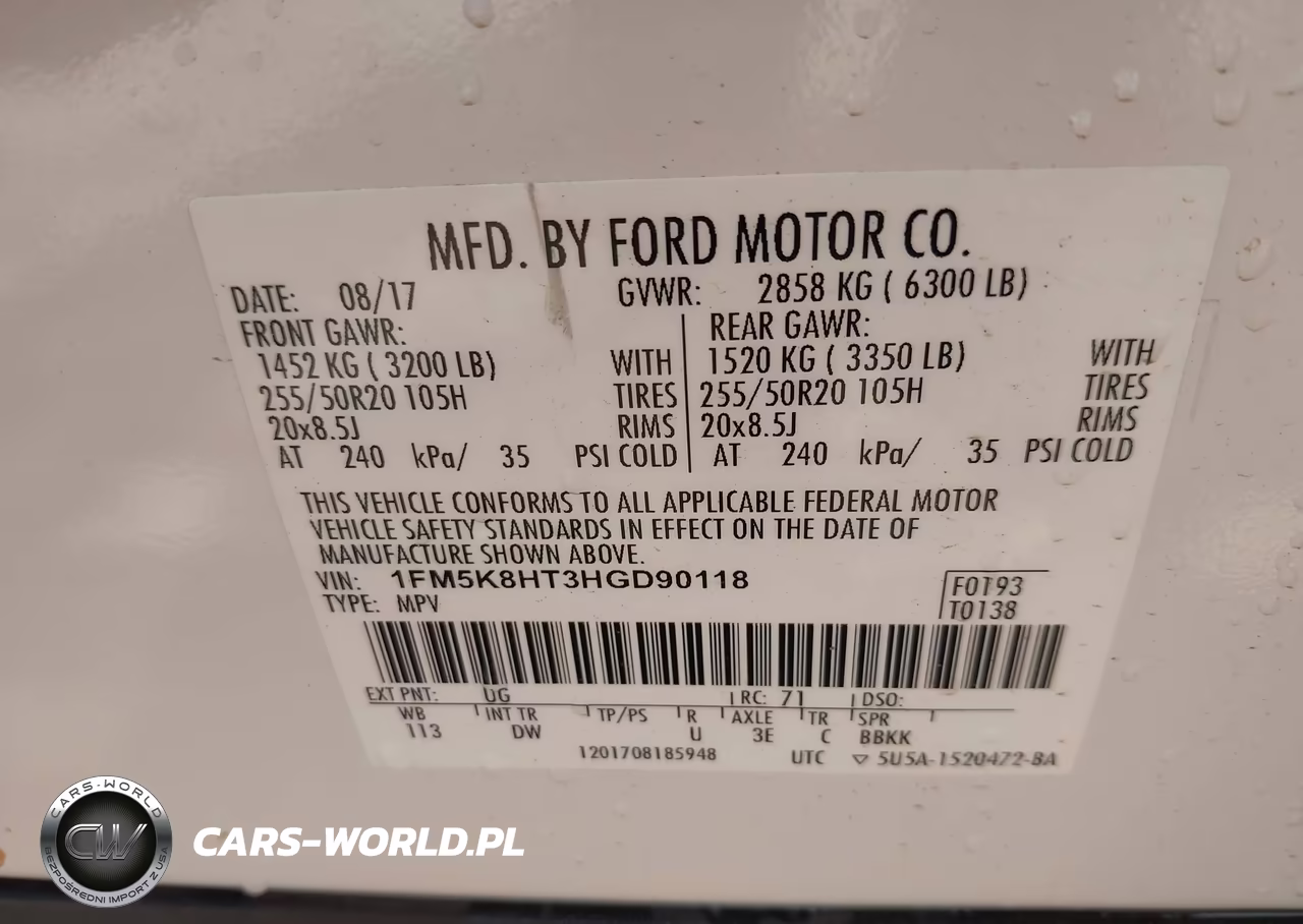 2017 Ford Explorer Platinum VIN:1FM5K8HT3HGD90118 - 9