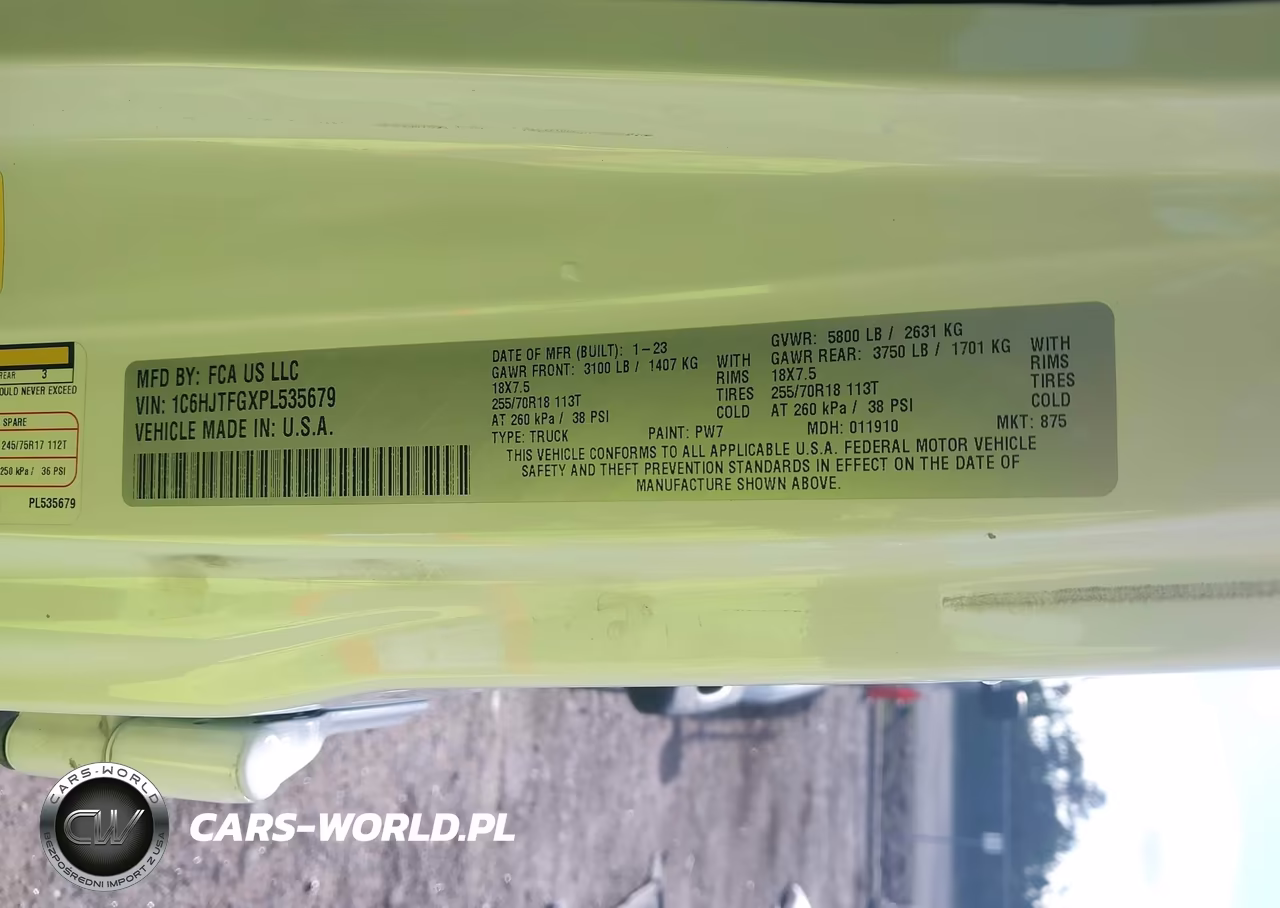 2023 Jeep Gladiator Overland 4X4 VIN:1C6HJTFGXPL535679 - 9