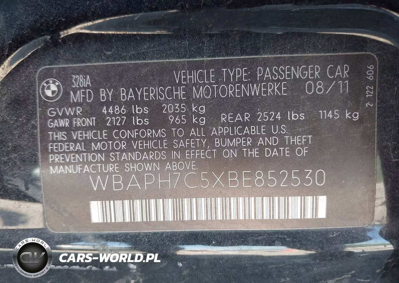 2011 BMW 328I VIN:WBAPH7C5XBE852530 - 9