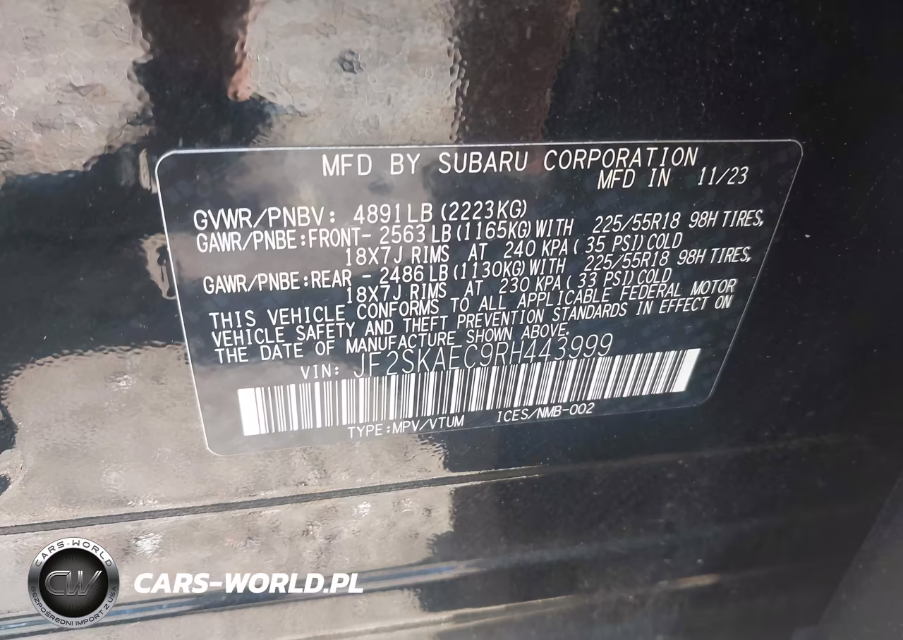 2024 Subaru Forester Sport VIN:JF2SKAEC9RH443999 - 9