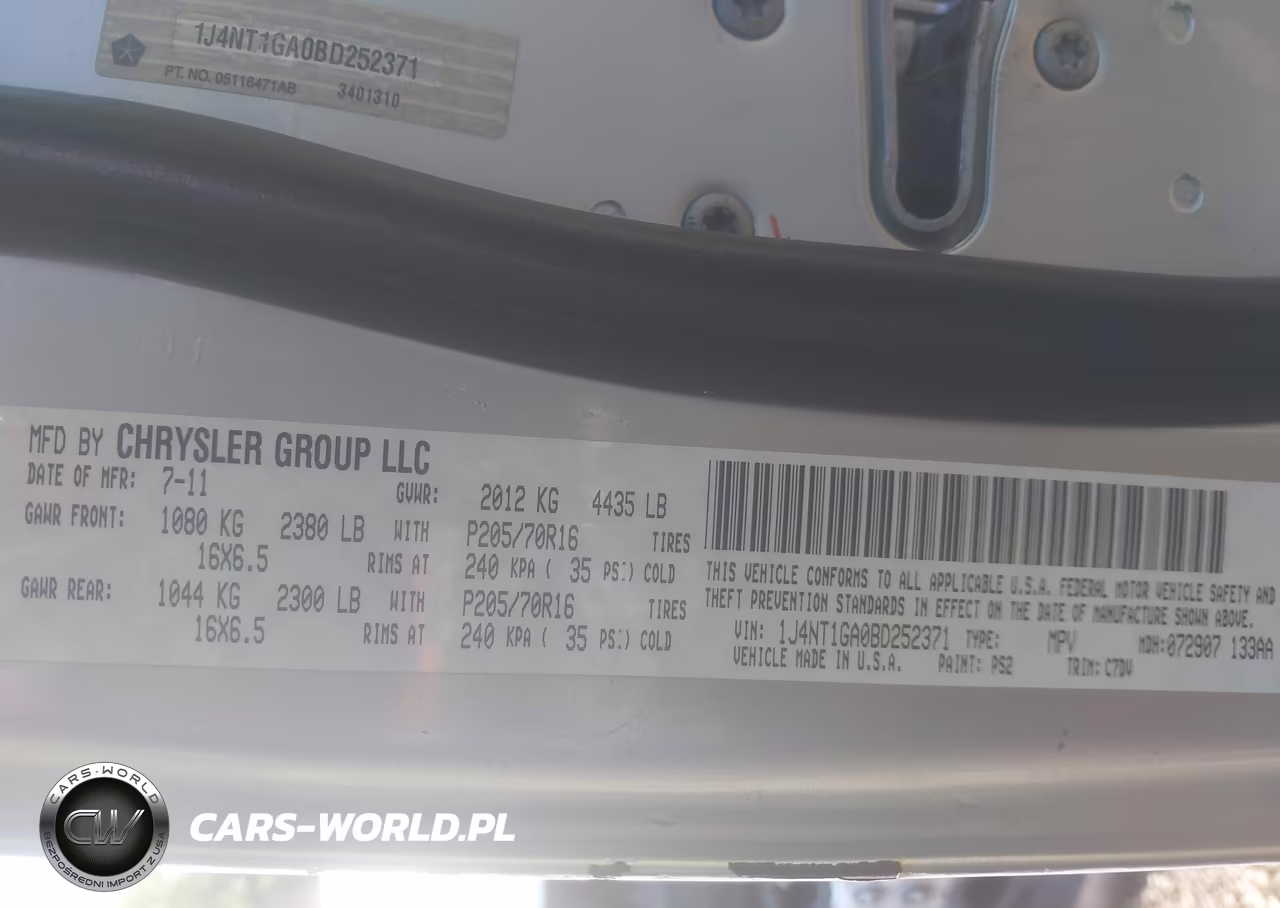 2011 Jeep Patriot Sport VIN:1J4NT1GA0BD252371 - 9