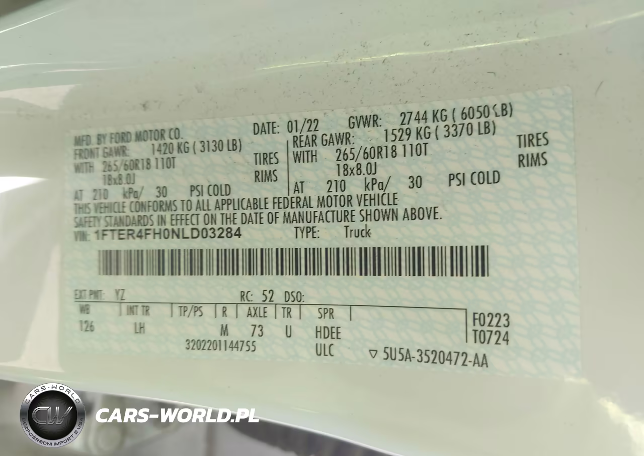 2022 Ford Ranger Xlt VIN:1FTER4FH0NLD03284 - 9