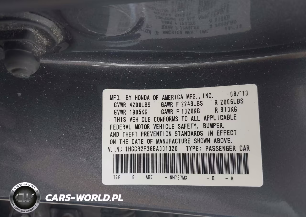 2014 Honda Accord Lx VIN:1HGCR2F36EA001320 - 9