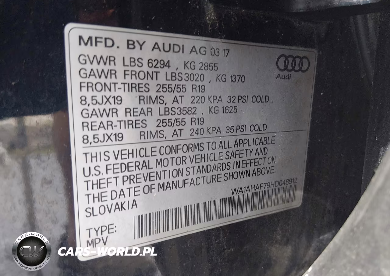 2017 Audi Q7 2.0T Premium VIN:WA1AHAF79HD048912 - 9