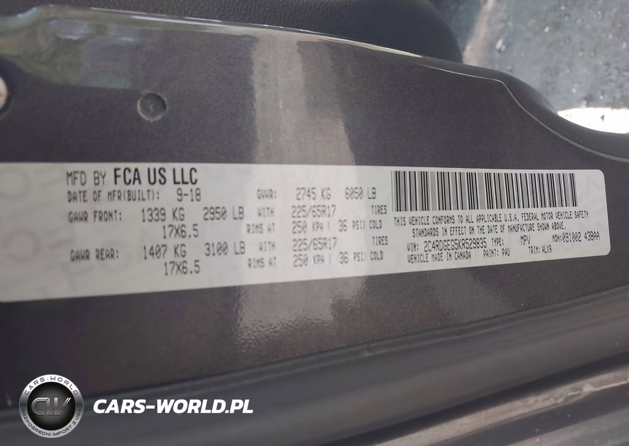 2019 Dodge Grand Caravan Gt VIN:2C4RDGEG5KR529835 - 9