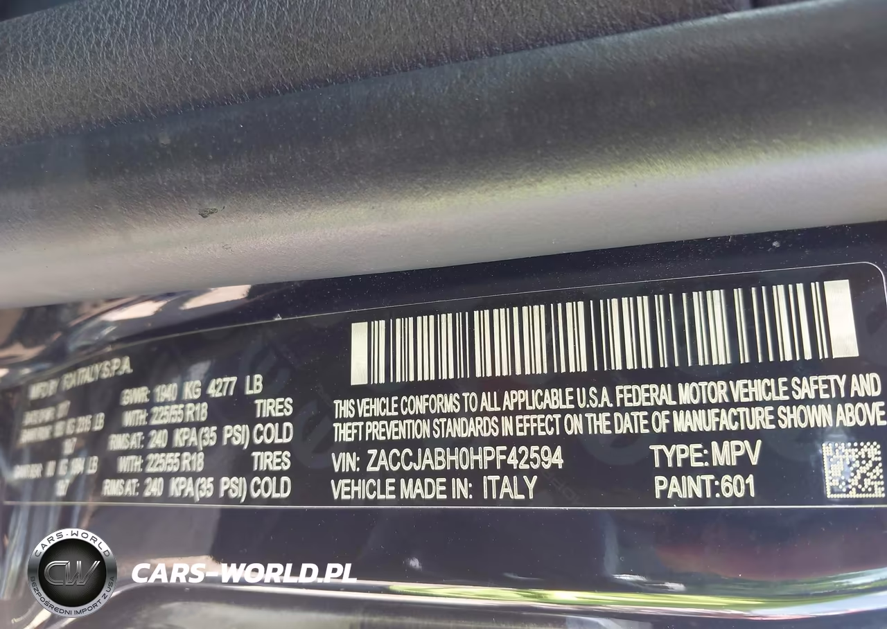 2017 Jeep Renegade Altitude Fwd VIN:ZACCJABH0HPF42594 - 9