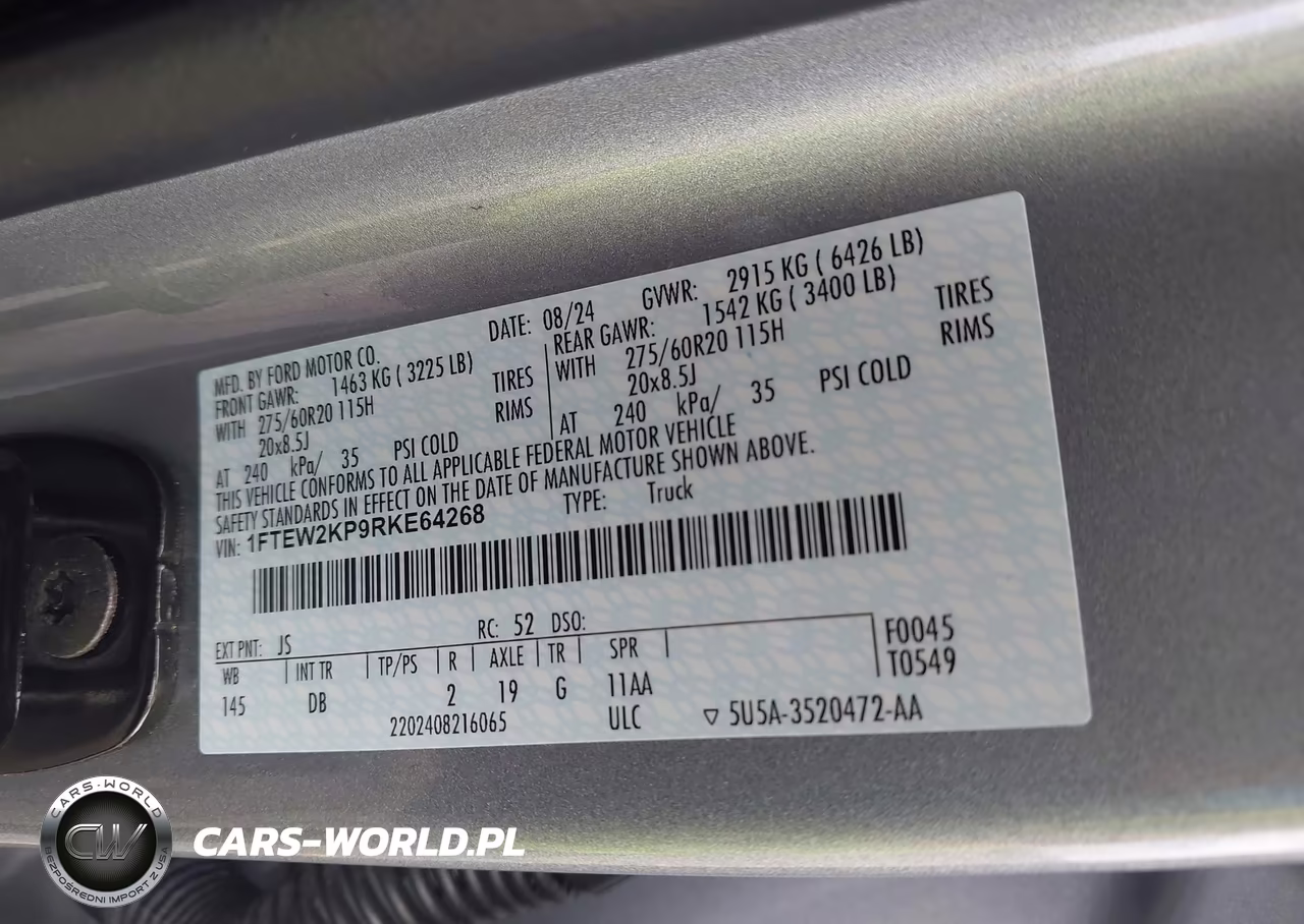 2024 Ford F-150 Stx VIN:1FTEW2KP9RKE64268 - 9