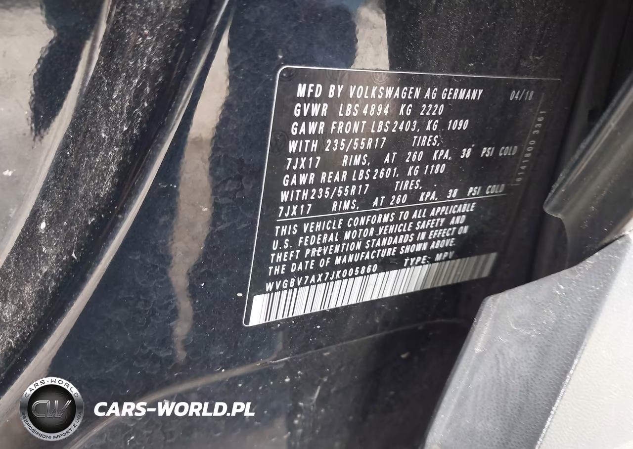 2018 Volkswagen Tiguan Limited 2.0T VIN:WVGBV7AX7JK005860 - 9