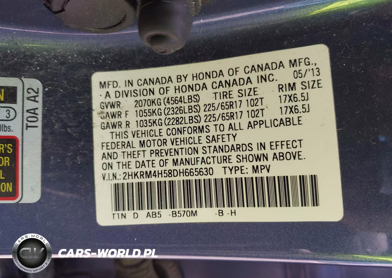 2013 Honda Cr-V Ex VIN:2HKRM4H58DH665630 - 9