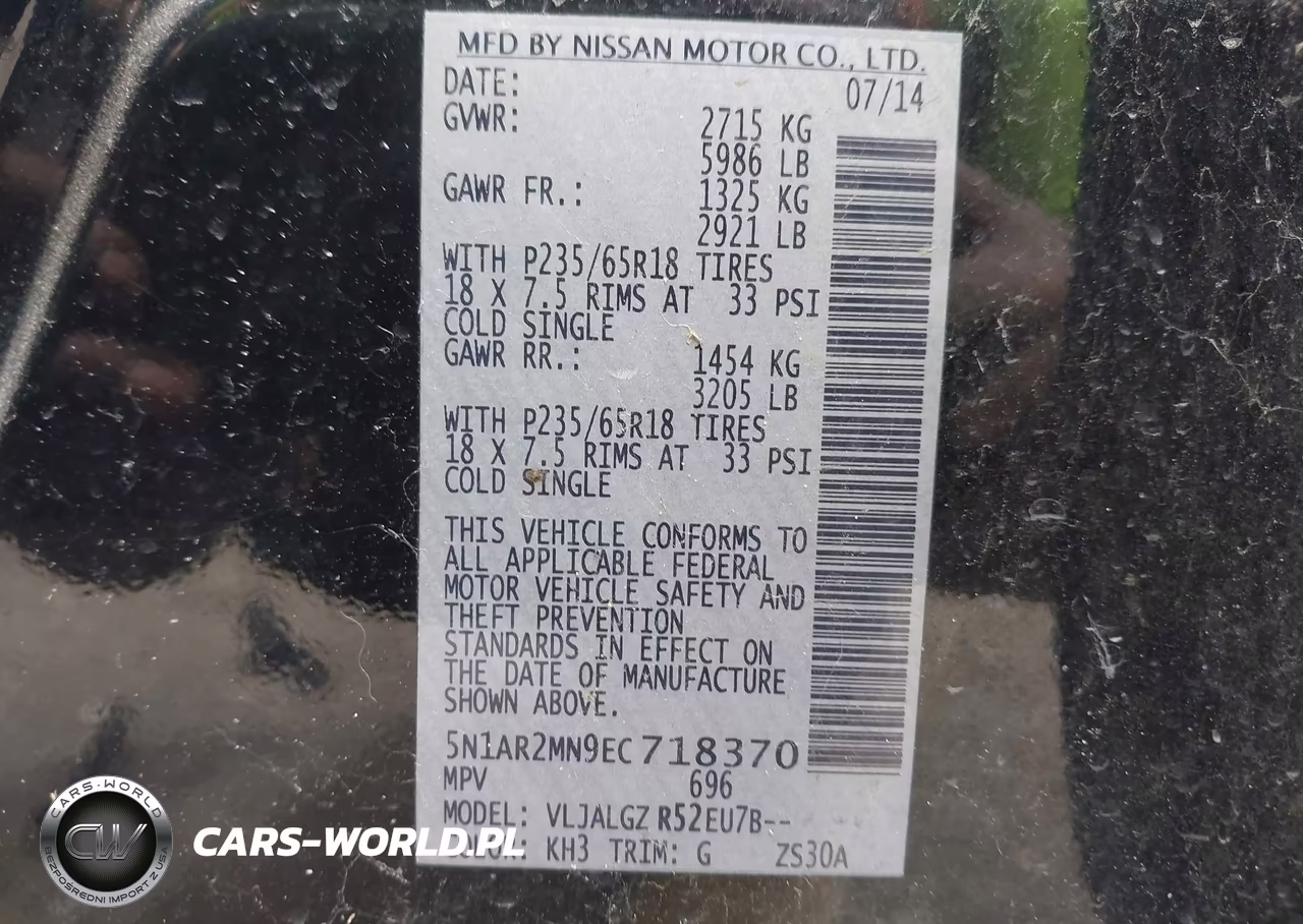 2014 Nissan Pathfinder Sl VIN:5N1AR2MN9EC718370 - 9