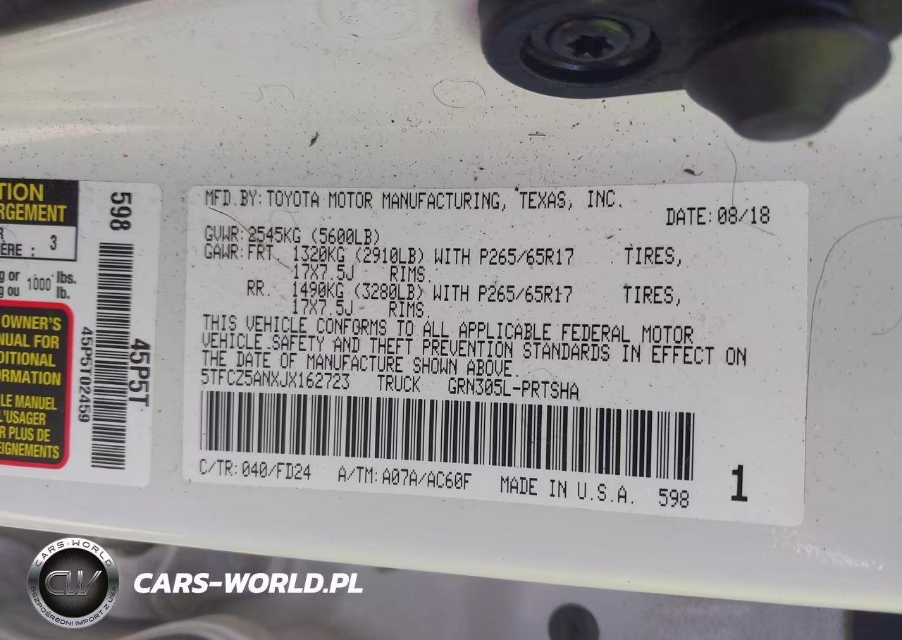 2018 Toyota Tacoma Trd Sport VIN:5TFCZ5ANXJX162723 - 9