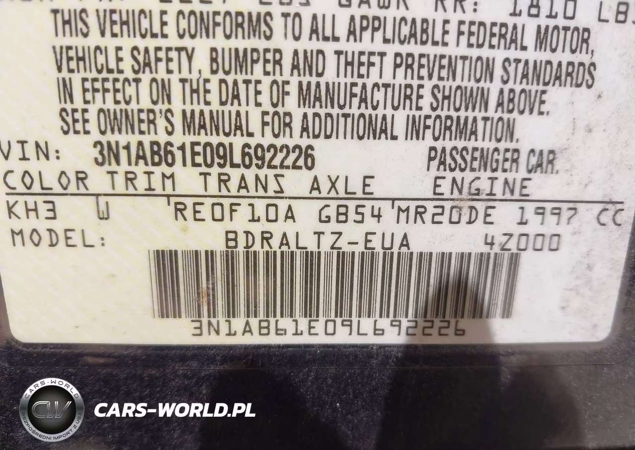 2009 Nissan Sentra 2.0S VIN:3N1AB61E09L692226 - 9