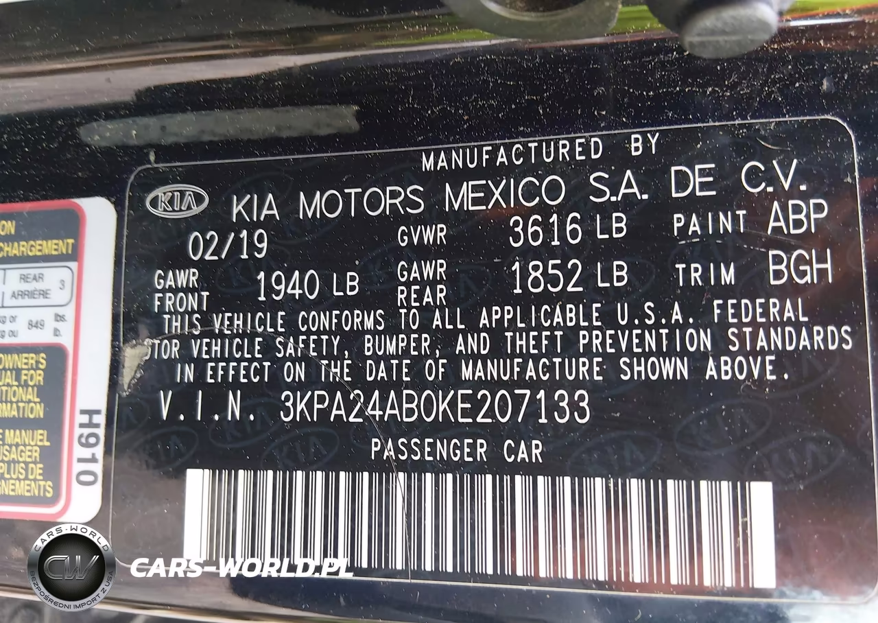 2019 Kia Rio S VIN:3KPA24AB0KE207133 - 9