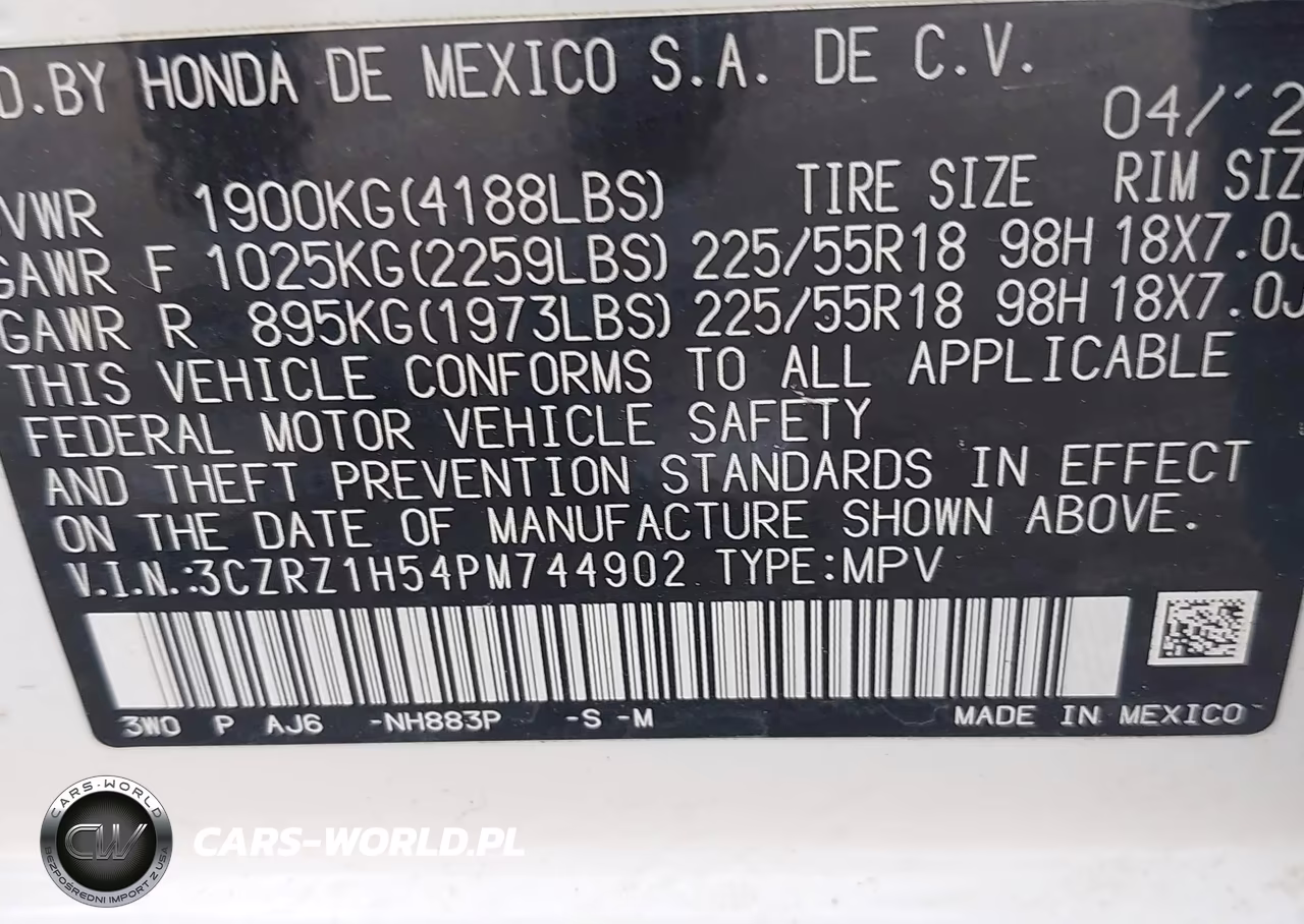 2023 Honda Hr-V 2Wd Sport VIN:3CZRZ1H54PM744902 - 9