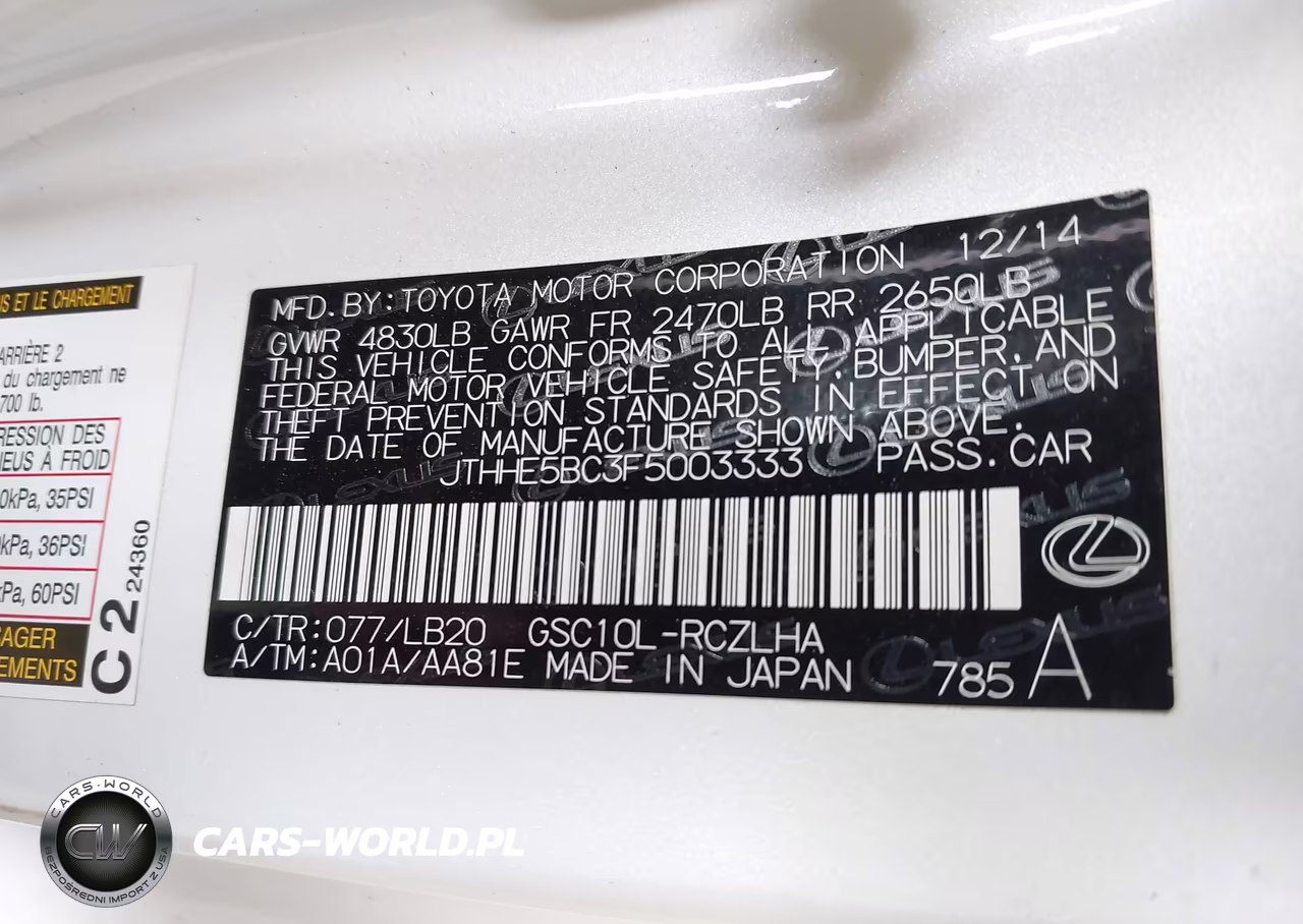 2015 Lexus Rc 350 VIN:JTHHE5BC3F5003333 - 9