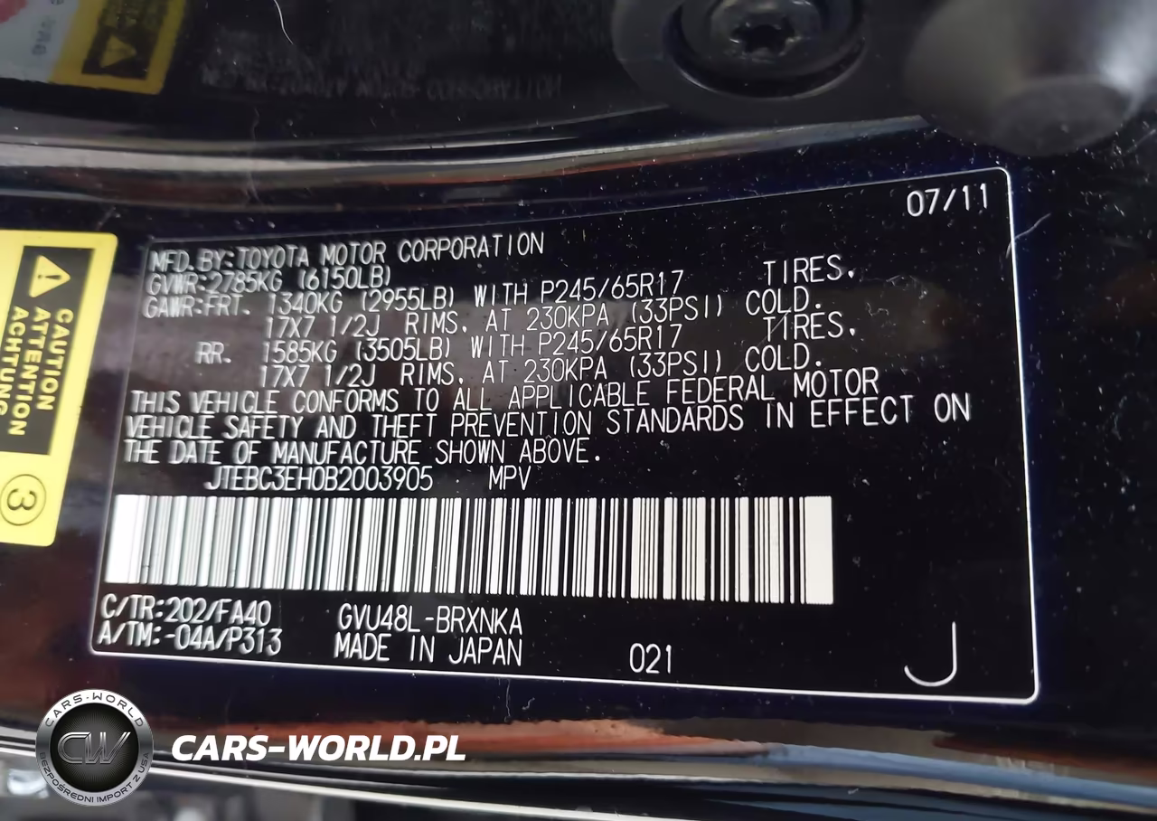 2011 Toyota Highlander Hybrid Base V6 VIN:JTEBC3EH0B2003905 - 9