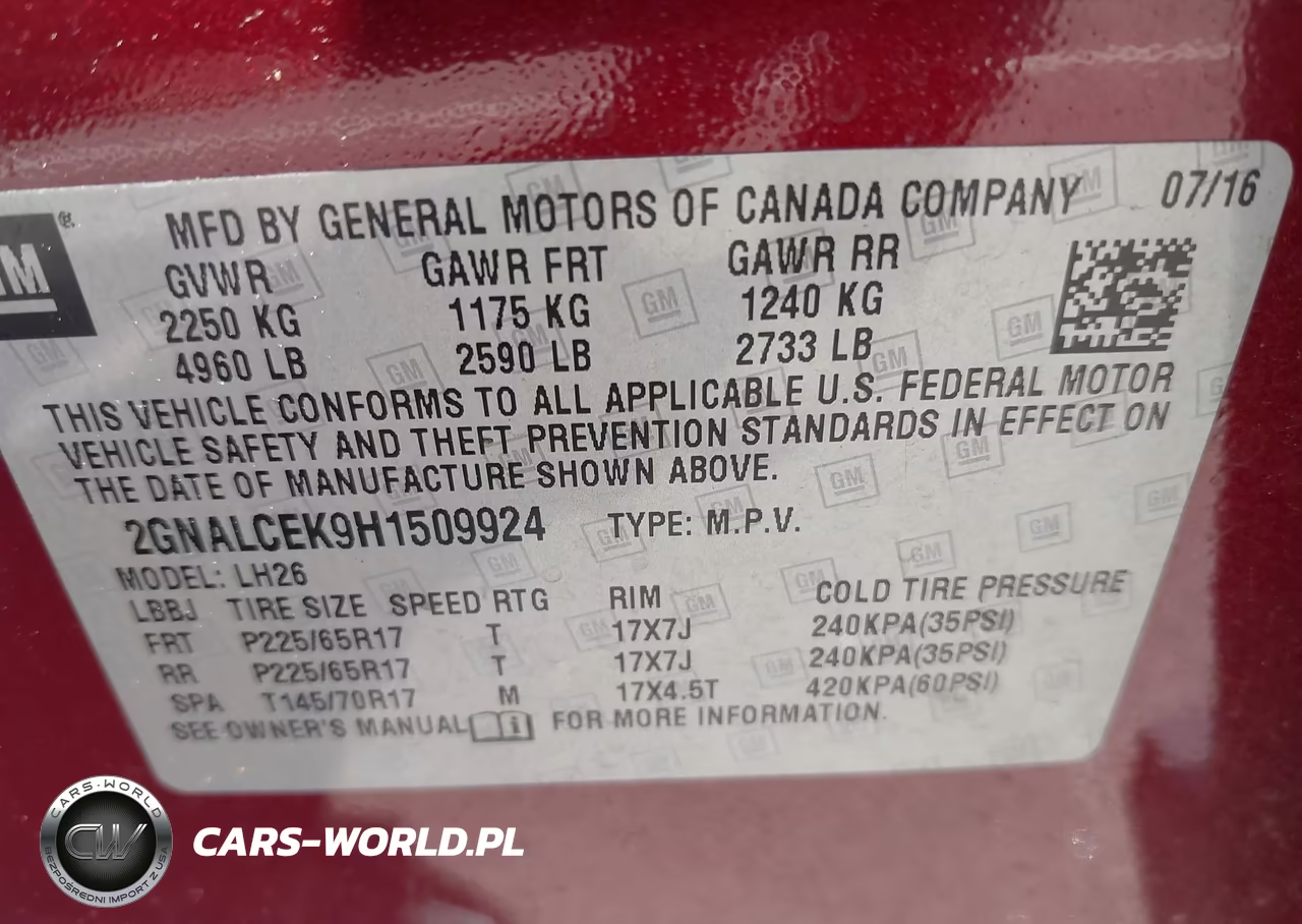 2017 Chevrolet Equinox Lt VIN:2GNALCEK9H1509924 - 9