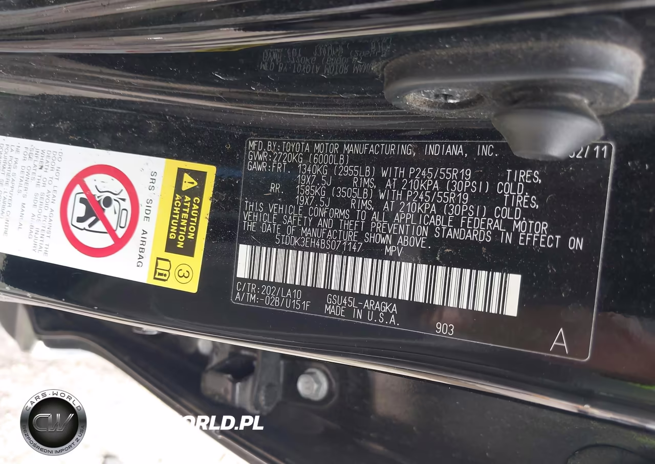 2011 Toyota Highlander Limited V6 VIN:5TDDK3EH4BS071147 - 9