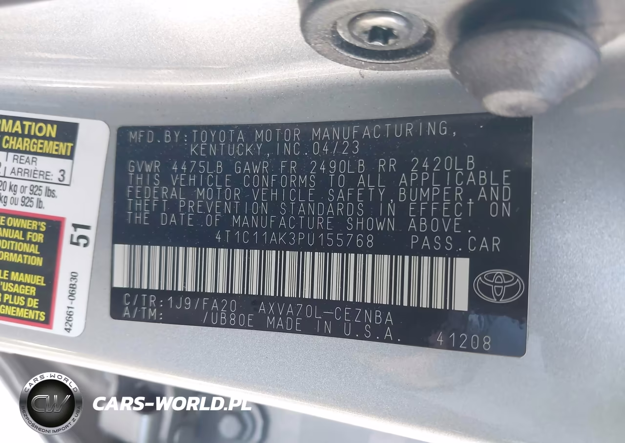 2023 Toyota Camry Le VIN:4T1C11AK3PU155768 - 9