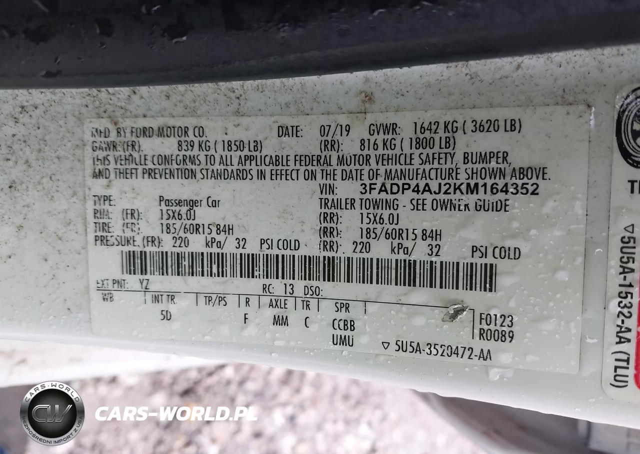 2019 Ford Fiesta S VIN:3FADP4AJ2KM164352 - 9