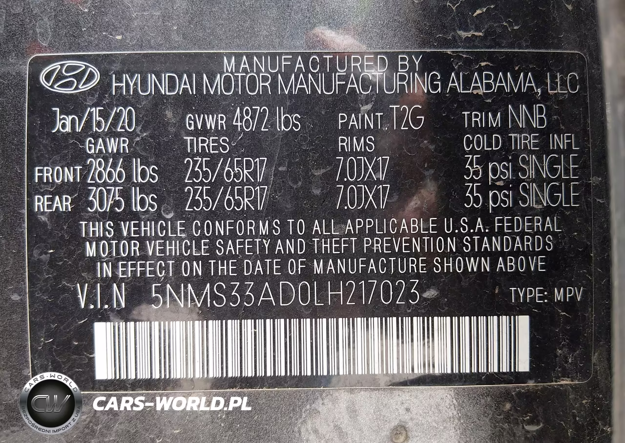 2020 Hyundai Santa Fe Sel VIN:5NMS33AD0LH217023 - 9