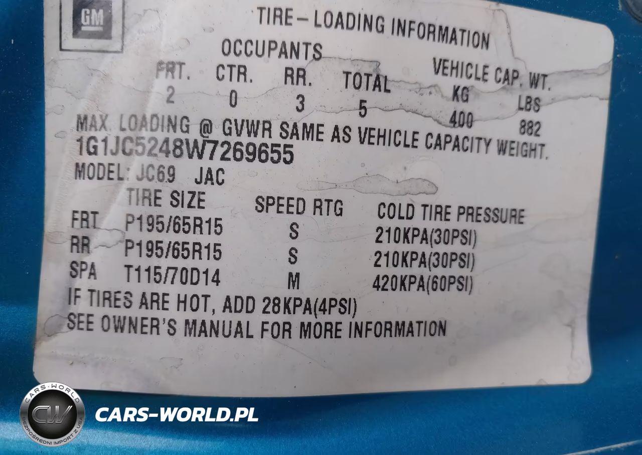 1998 Chevrolet Cavalier VIN:1G1JC5248W7269655 - 9