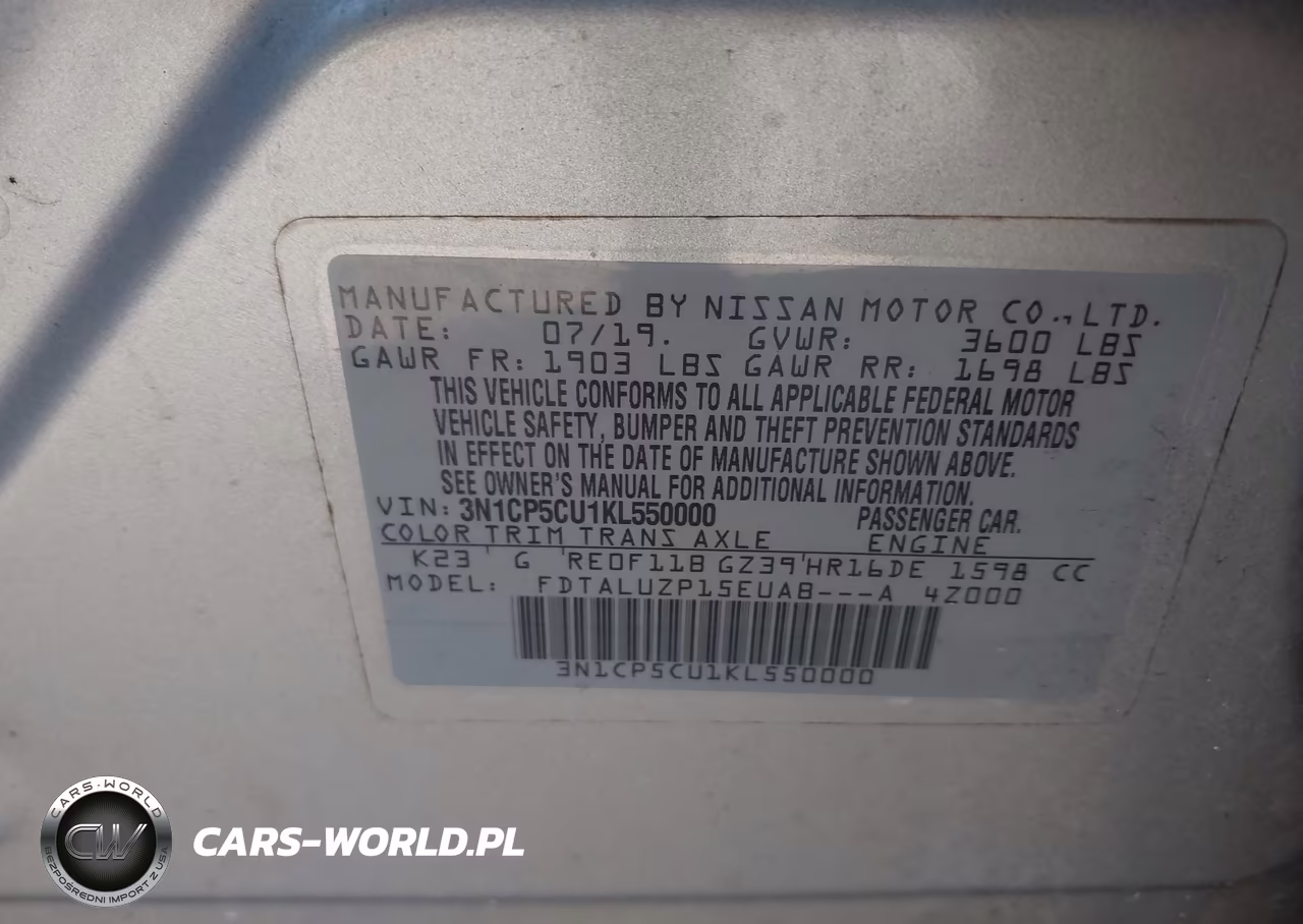 2019 Nissan Kicks Sr VIN:3N1CP5CU1KL550000 - 9