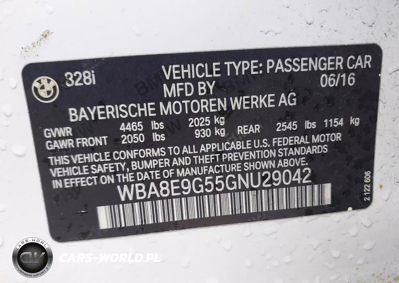 2016 BMW 328I VIN:WBA8E9G55GNU29042 - 9
