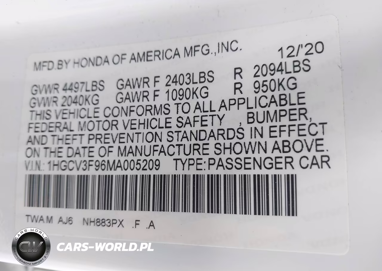 2021 Honda Accord Hybrid Touring VIN:1HGCV3F96MA005209 - 9