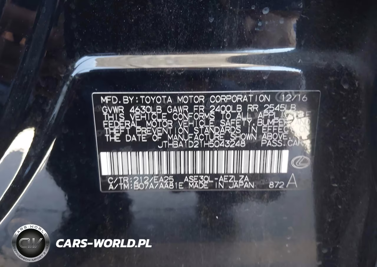 2017 Lexus Is 200T VIN:JTHBA1D21H5043248 - 9