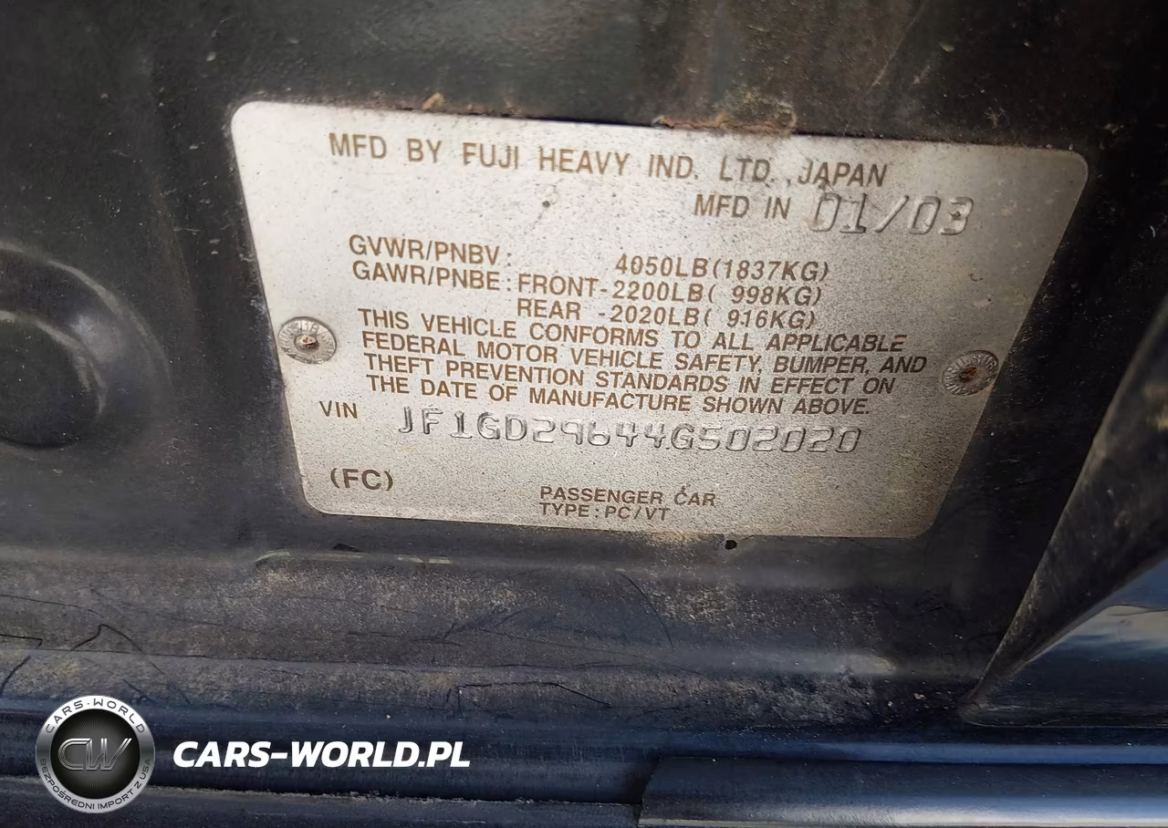 2004 Subaru Impreza Wrx VIN:JF1GD29644G502020 - 9