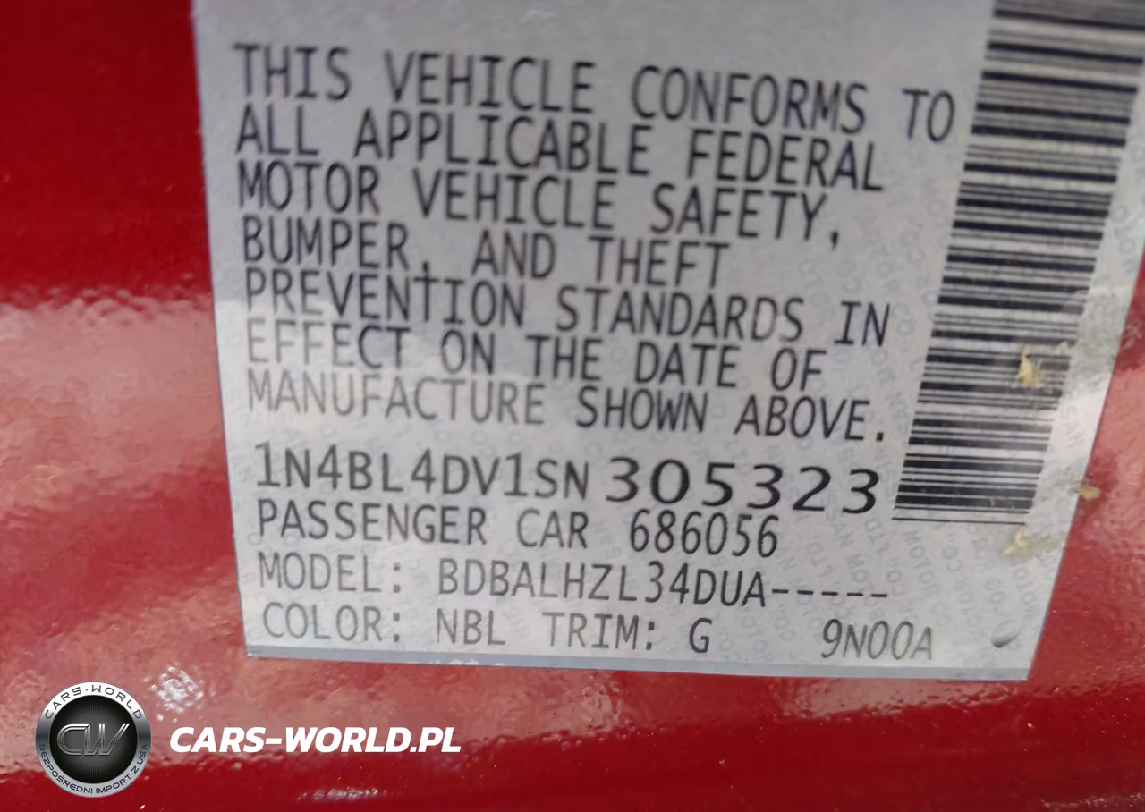 2025 Nissan Altima Sv Fwd VIN:1N4BL4DV1SN305323 - 9