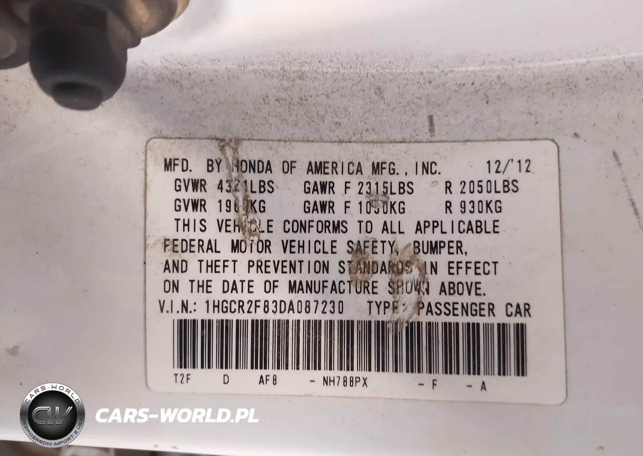 2013 Honda Accord Ex-L VIN:1HGCR2F83DA087230 - 8