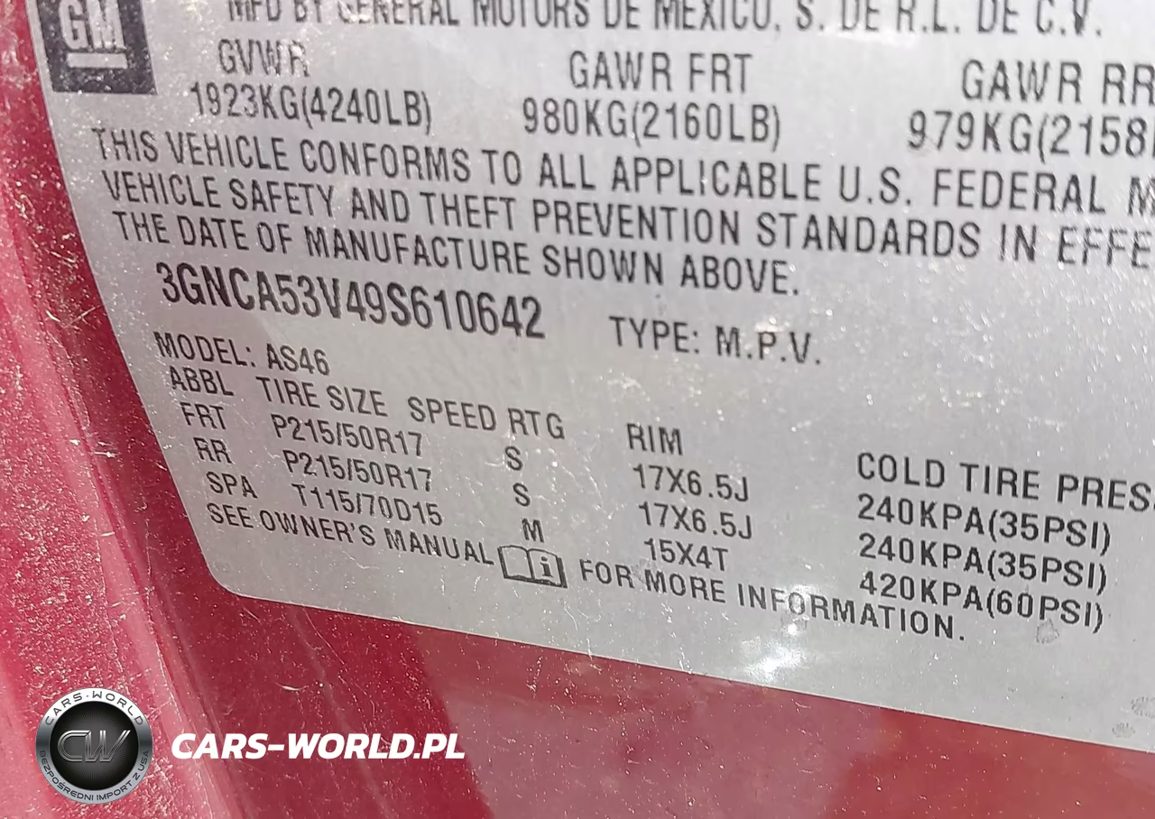 2009 Chevrolet Hhr Lt VIN:3GNCA53V49S610642 - 9