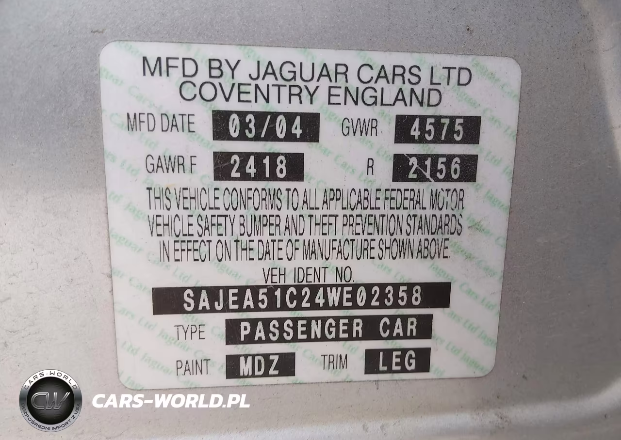 2004 Jaguar X-Type 3.0 VIN:SAJEA51C24WE02358 - 9