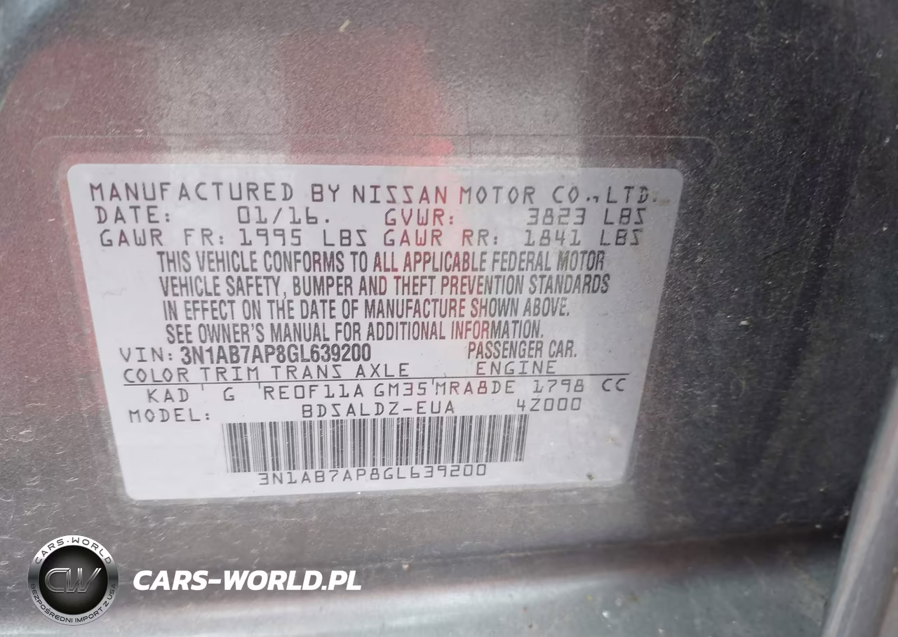 2016 Nissan Sentra Fe+ S-S-Sl-Sr-Sv VIN:3N1AB7AP8GL639200 - 9