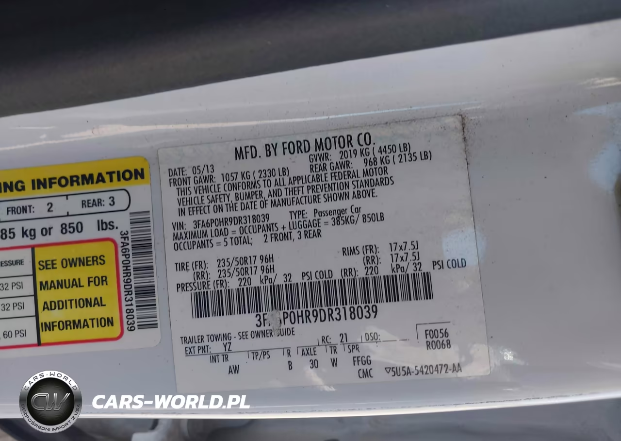 2013 Ford Fusion Se VIN:3FA6P0HR9DR318039 - 9