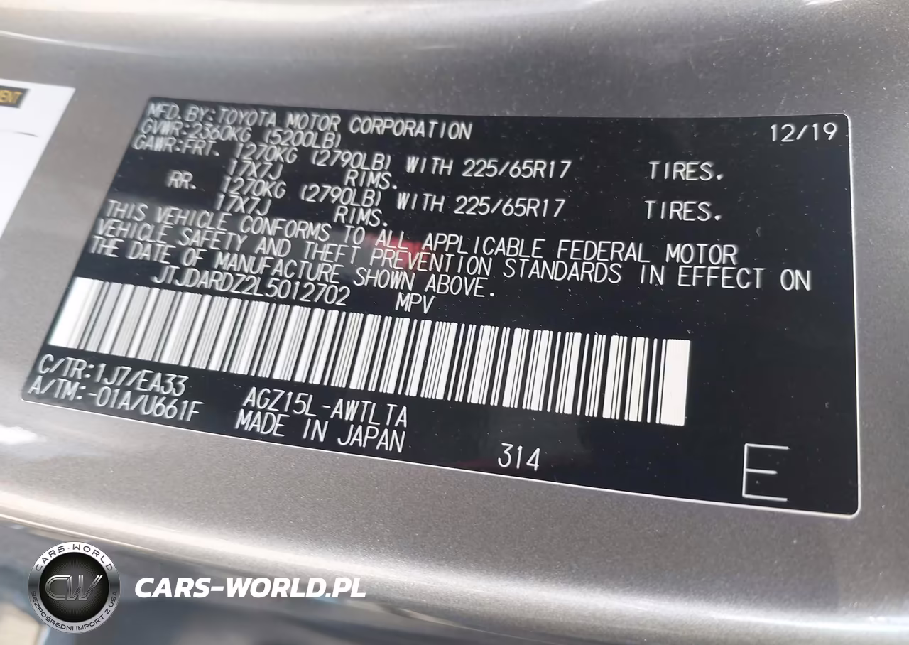 2020 Lexus Nx 300 VIN:JTJDARDZ2L5012702 - 9