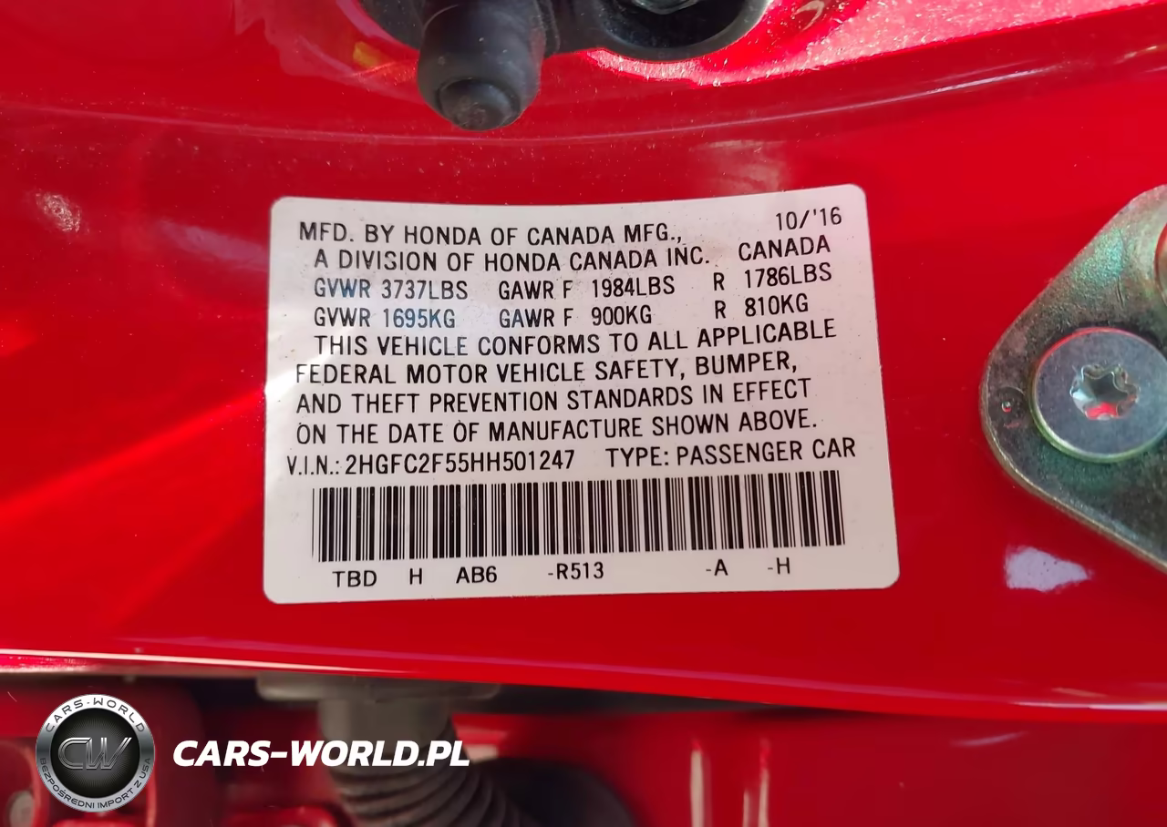 2017 Honda Civic Lx VIN:2HGFC2F55HH501247 - 9
