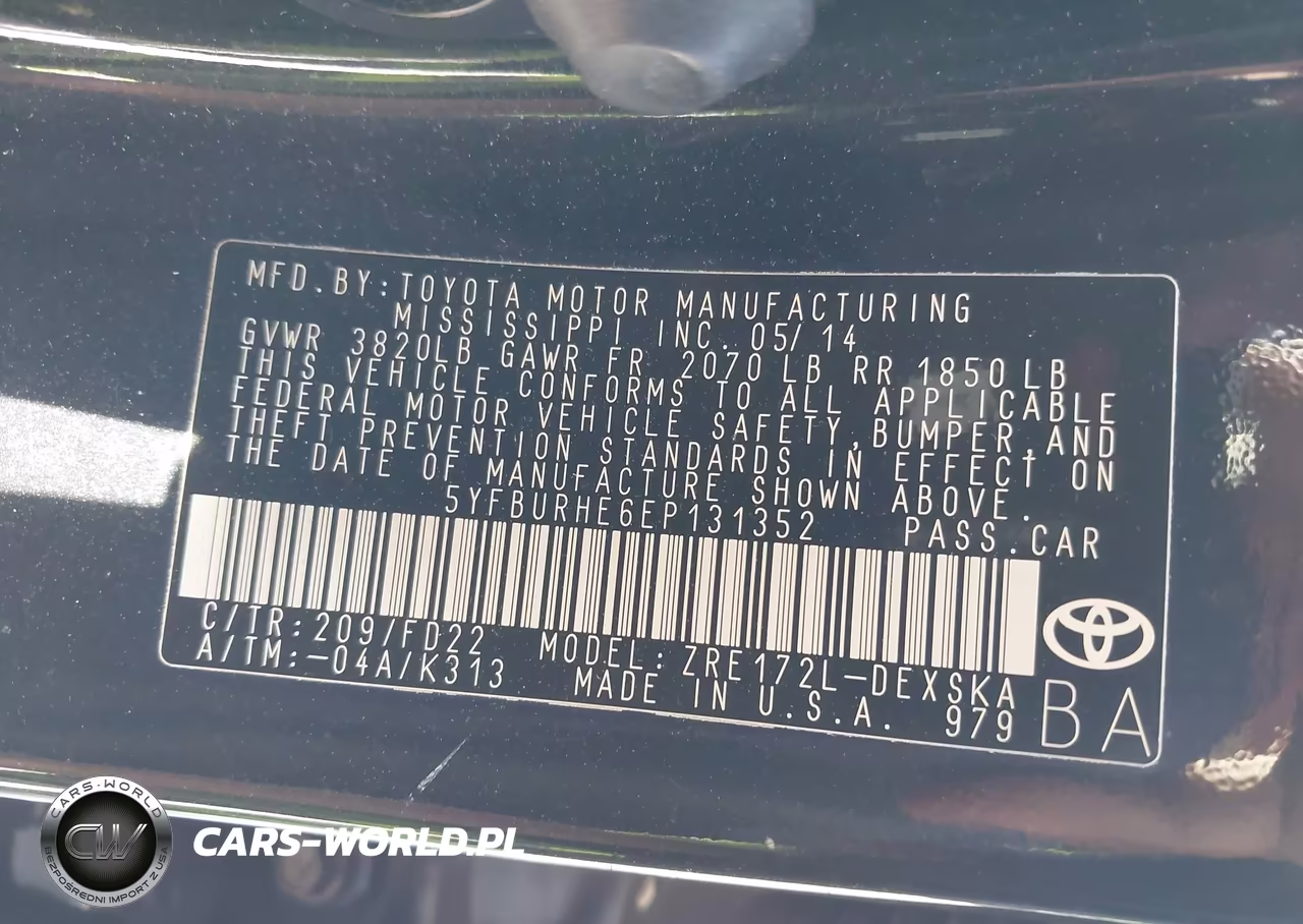 2014 Toyota Corolla S Plus VIN:5YFBURHE6EP131352 - 9